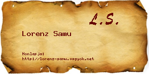 Lorenz Samu névjegykártya